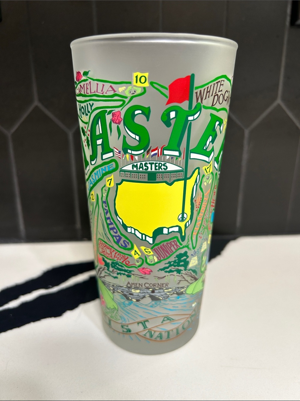 Masters Golf Augusta National Official Catstudio Frosted Glass Cup Tumbler PGA